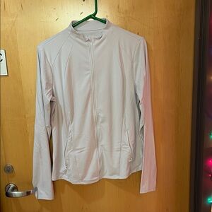 Women's White athletic zip up